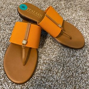 Italian Shoemakers Orange Thong Sandal Size 8